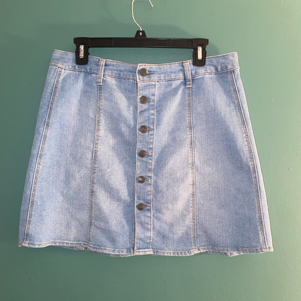 Blue denim mini skirt size 14
